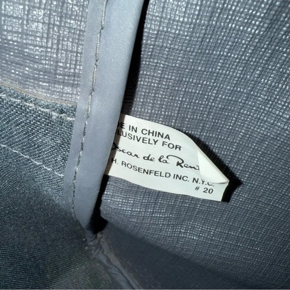 Vintage 90s Oscar de la Renta Men’s Gray Tweed Travel Carry On Bag